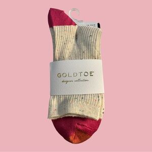 SHOW PRICE DREAMEDGold Toe Cream and Pink Socks ~ 6 Designer Collection BLEND